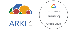 Logo Arki1 e Google Cloud Training Partner